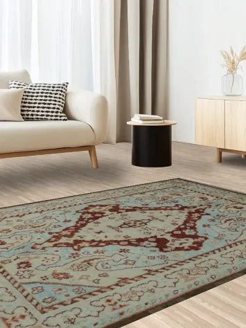 Vegetable Dye Oushak Turkish Area Rug 5x7