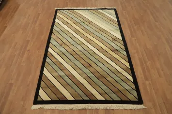 Contemporary Nepalese Vegetable Dye Area Rug 5x8