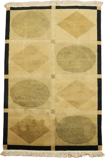 Vegetable Dye Nepalese Wool Area Rug 4x6