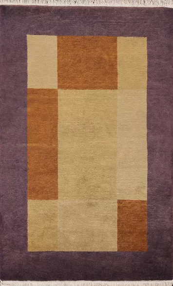 Vegetable Dye Nepalese Oriental Area Rug 4x6