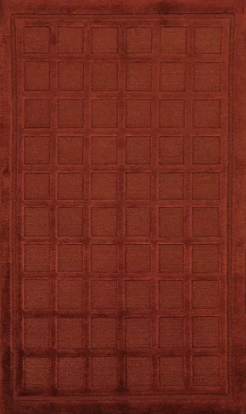 Checkered Nepalese Vegetable Dye Wool Rug 3x5