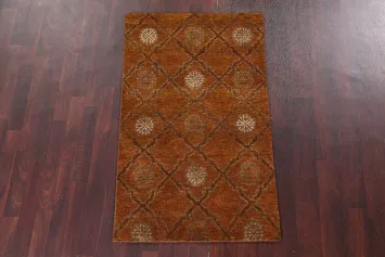Vegetable Dye Rust Nepalese Handmade Rug 3x5