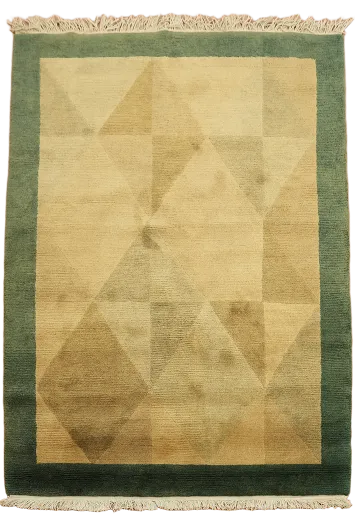 Vegetable Dye Abstract Nepalese Wool Area Rug 4x6