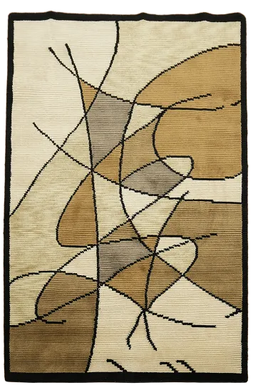 Vegetable Dye Nepalese Abstract Area Rug 4x6