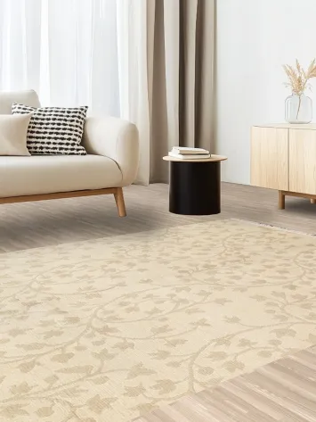 Nature Print Nepalese Vegetable Dye Area Rug 6x9