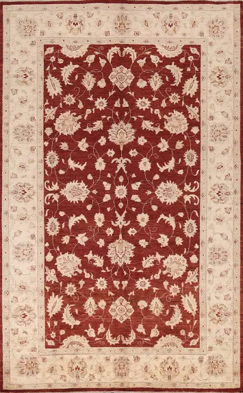 Vegetable Dye Chobi Peshawar Oriental Area Rug 6x9