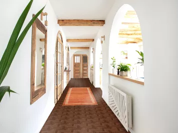 Orange Gabbeh Kashkoli Wool Runner Rug 3x9