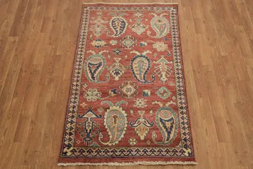 Vegetable Dye Super Kazak Paisley Wool Rug 3x5