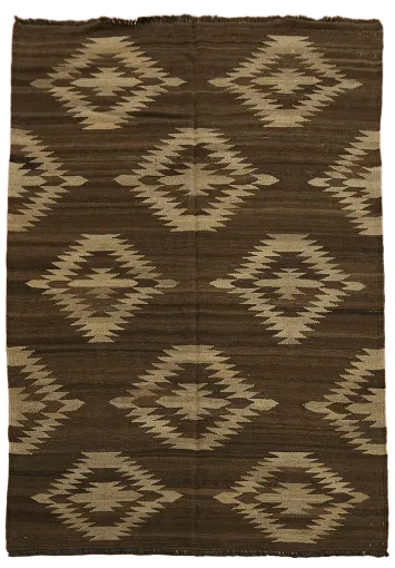 Geometric Kilim Natural Dye Area Rug 5x7