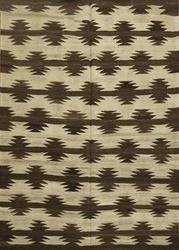 Natural Dye Kilim Wool Area Rug 5x7