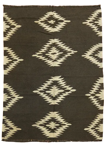 Natural Dye Kilim Wool Area Rug 5x7