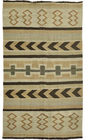 Natural Dye Kilim Flat-Weave Area Rug 5x7