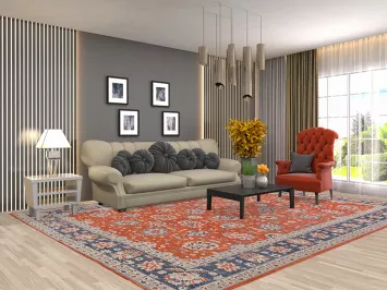 Vegetable Dye Ziegler Turkish Area Rug 9x12