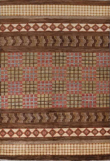 Vegetable Dye Gabbeh Kashkoli Oriental Area Rug 7x9