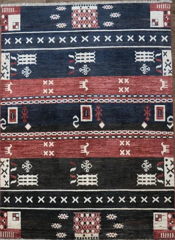 Tribal Gabbeh Kashkoli Oriental Area Rug 5x7