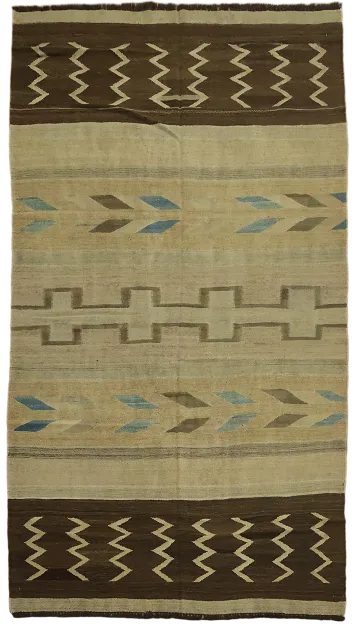Tribal Kilim Flat Weave Area Rug 5x9