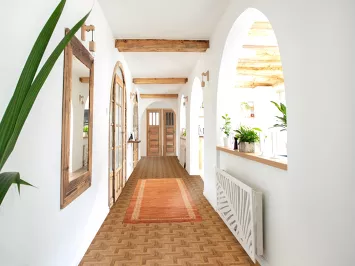 Orange Gabbeh Kashkoli Wool Runner Rug 3x9