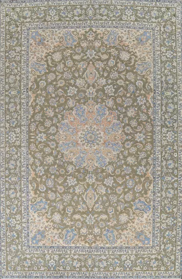 Traditional Vegetable Dye Kashan Persian Area Rug 10x14