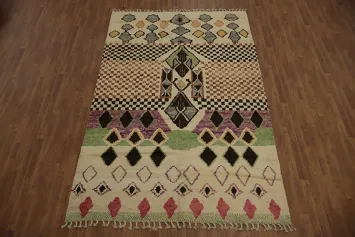 Handmade Wool Moroccan Oriental Area Rug 7x11