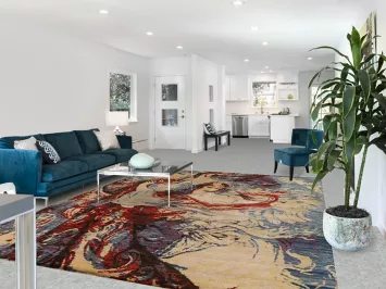 Vegetable Dye Abstract Oriental Area Rug 9x11