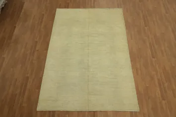 Vegetable Dye Muted Handmade Wool Oushak Oriental Rug 6x10