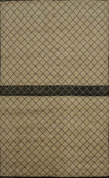Modern Diamond Grid Moroccan Rug 8x10 for Stylish Living Spaces
