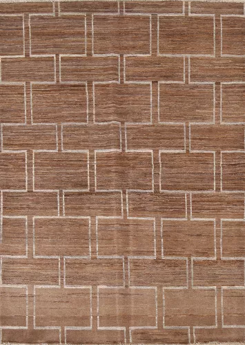 Brown Geometric Gabbeh Kashkoli Oriental Area Rug 5x6