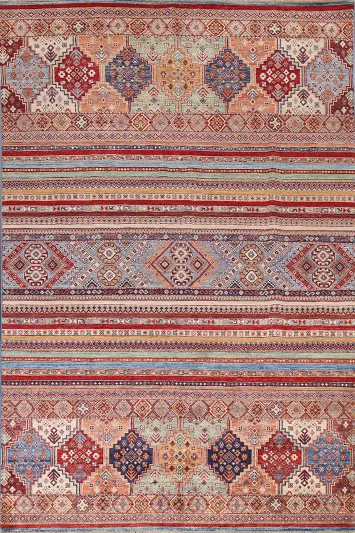 Vegetable Dye Super Kazak Wool Oriental Rug 7x10