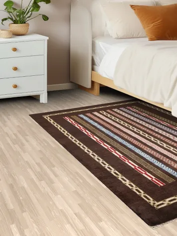 Brown Moharramat Oriental Area Rug 4x5