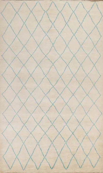 Vegetable Dye Trellis Moroccan Oriental Area Rug 6x10