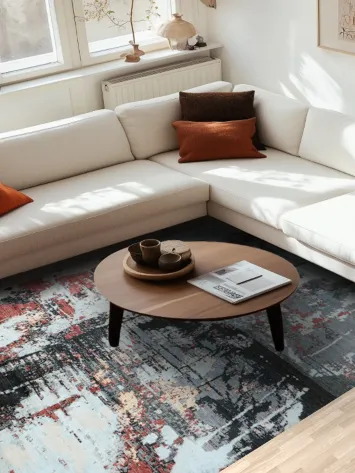 Vegetable Dye Wool/ Silk Abstract Oriental Area Rug 7x10