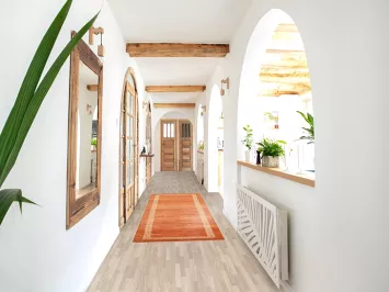 Orange Gabbeh Kashkoli Oriental Runner Rug 3x9