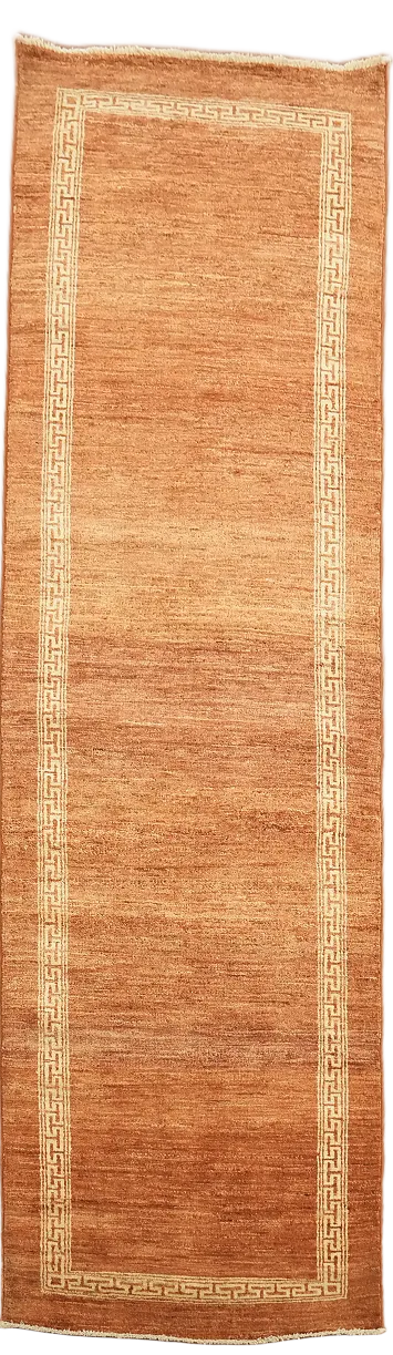 Orange Gabbeh Kashkoli Oriental Runner Rug 3x9
