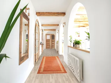 Orange Runner Gabbeh Kashkoli Oriental Rug 3x9