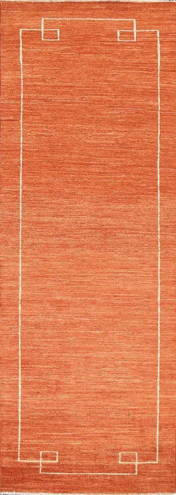 Orange Runner Gabbeh Kashkoli Oriental Rug 3x10