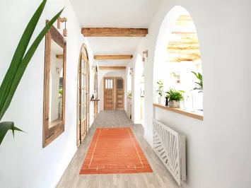 Orange Runner Gabbeh Kashkoli Oriental Rug 3x10