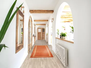 Orange Gabbeh Kashkoli Oriental Runner Rug 3x9