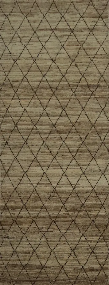 Sleek and Stylish Handmade Moroccan Runner Rug 3x10