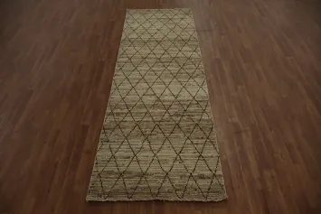 Sleek and Stylish Handmade Moroccan Runner Rug 3x10