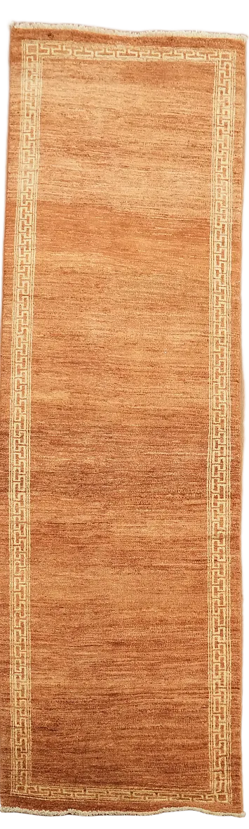 Orange Gabbeh Kashkoli Oriental Runner Rug 3x9