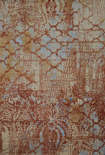 Earthy Tones Meet Artistic Flair Distressed Design Area Rug 9x12