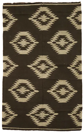 Natural Dye Geometric Kilim Oriental Rug 5x7
