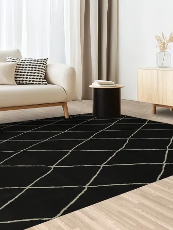 Moroccan Vegetable Dye Area Rug 8x10 Adorned with Delicate Diamond Shapes