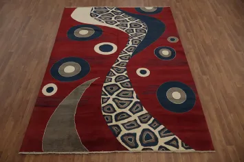 Red Gabbeh Kashkoli Area Rug 7x9 Luxe Modern Interior Accent