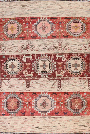 Tribal Geometric Kazak Oriental Area Rug 6x10