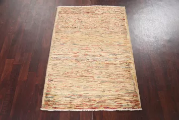 Handmade Gabbeh Kashkoli Oriental Wool Rug 3x4