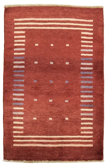 Red Geometric Gabbeh Kashkoli Oriental Rug 3x4