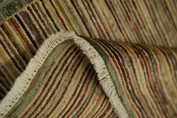 Elegant Multicolored Stripes Gabbeh Rug for a Warm and Elegant Foyer 3x4