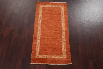 Orange Gabbeh Kashkoli Oriental Runner Rug 2x5