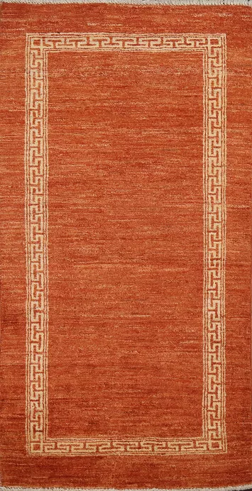 Orange Gabbeh Kashkoli Oriental Runner Rug 2x5